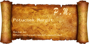 Potucsek Margit névjegykártya